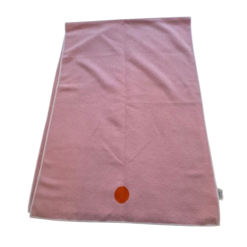 Pink Full Size Yoga Towel with Orange Detail